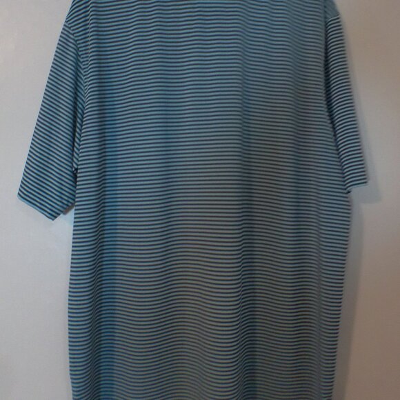 FootJoy FJ Striped Golf Polo Shirt Blue Green Crest Logo Men’s Large - Picture 4 of 4